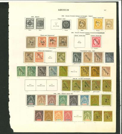 Stamp of Large Lots and Collections French Colonies - Reunion: 1885-1938 with a few early overprints