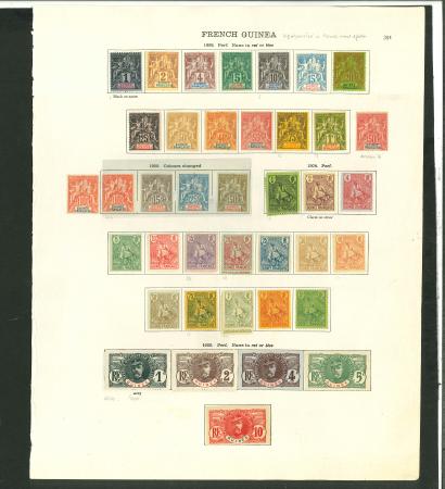 Stamp of Colonies françaises » Guinée française French Colonies - French Guinea: 1892-1940 with 1892 to 1f, 1900 to 50c, 1904 and 1906 sets...