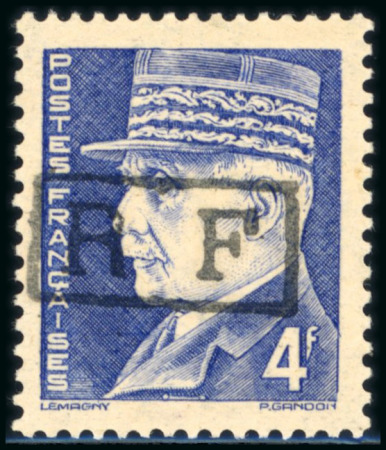 Stamp of France » Libération Poitiers (Vienne): Type Pétain, 4 francs bleu gravé,