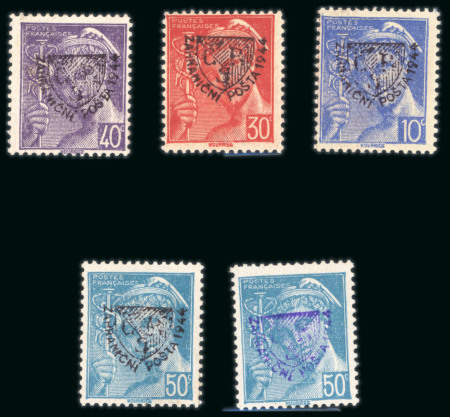 Stamp of France » Libération Vire (Calvados): Type Mercure, Mayer n°1/4 (4*2ex)