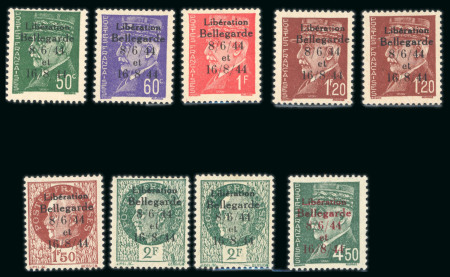 Stamp of France » Libération Bellegarde (Ain): Type Pétain, Mayer n°7/13 dont doubles,