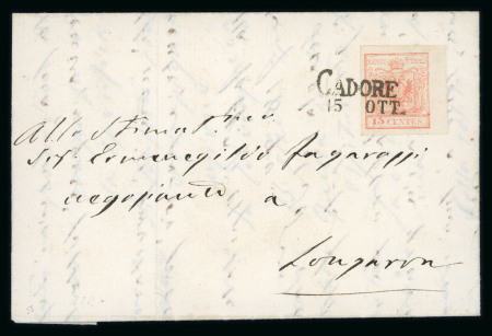 Stamp of Austria » Lombardy Venetia 1850 Austria, Lombardy Venetia, Italy 15c CADORE