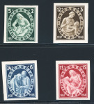 Stamp of Austria » 1st. Republic 1937 Austria winterhelp cpl. IMPERFORATE set, MNH