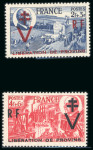 Stamp of France » Libération Provins (Seine et Marne): Effigie Pétain sur Y&T n°607/608,