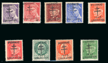 Stamp of France » Libération Pornic (Loire Atlantique): Types Mercure, Pétain, série