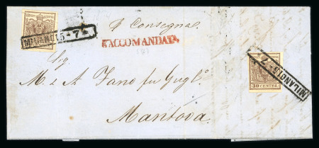 Stamp of Austria » Lombardy Venetia 1854 Italy Lombardo Veneto 30c HP ty III (2, one with paperfold)