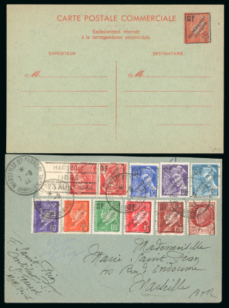 Stamp of France » Libération Marseille (Bouches du Rhône): Type Pétain sur carte