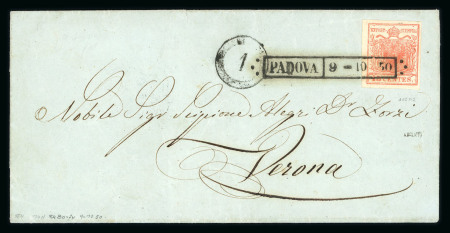Stamp of Austria » Lombardy Venetia 1850 Lombardy Venetia Austria Italy Padova 9.10.50 early usage