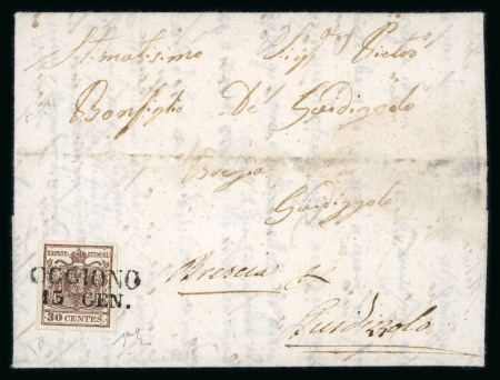 Stamp of Austria » Lombardy Venetia 1850 Austria, Lombardy Venetia, Italy 30c ty I OGGIONO