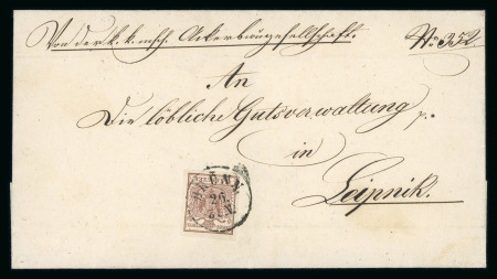 Stamp of Austria » Moravia (Mähren) 1850 Austria Czech Republic Moravia BRÜNN 22.6(50) 6Kr ty I, 1st month usage