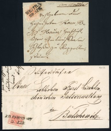 Stamp of Austria » Lower Austria (Niederösterreich) 1853-56 LOWER AUSTRIA NIEDERÖSTERREICH Wetra, Wilfersdorf, Krems, Mühlbach