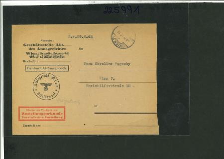 Stamp of Israel » Israel: The Holocaust - Miscellaneous 1942 Austria, forced takeover of properties from Jewish people, cover + contents