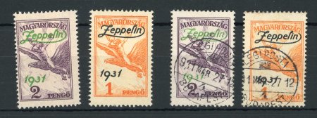Stamp of Hungary 1931 Zeppelin Air Mail mint and used sets