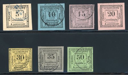 Stamp of Colonies françaises » Guadeloupe 1884, série des 7 timbres taxe de Guadeloupe YT n°