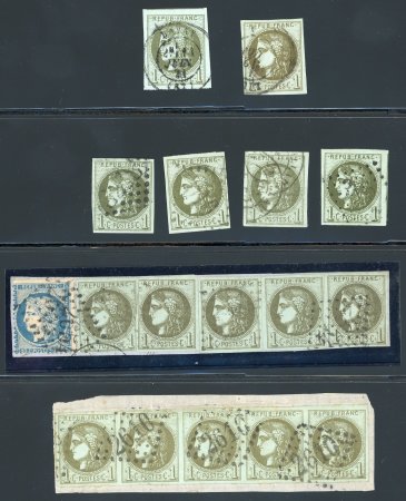 Stamp of France » Emission de Bordeaux 1870 1870, émission de Bordeaux 1 centime n° 39, ensemble