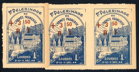 Stamp of France » Libération Lourdes (Hautes Pyrénées) : timbre et paire **, 1er
