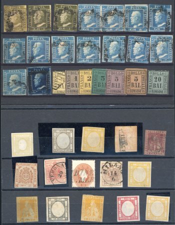 Stamp of Italy 1850-1862, nice collection mint */(*)/O, with a large