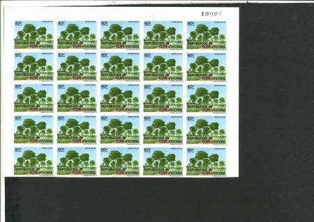 Stamp of Colonies françaises » Côte-d'Ivoire 1982, Y&V n° 645A/B + n°646A Cascades de Mam & Paysage,