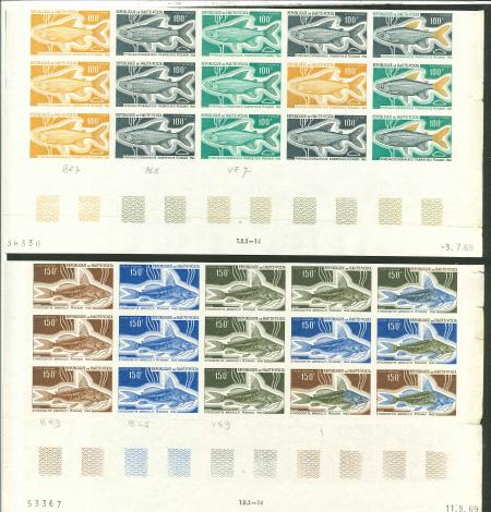 Stamp of Colonies françaises » TAAF 1969, Série des poissons Y&T n° 198/202** et PA n°