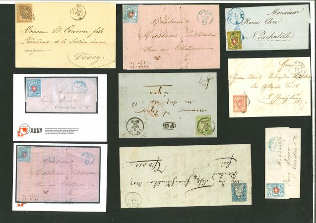 Stamp of Switzerland / Schweiz » Sammlungen Los mit 8 Briefen ab Rayon II auf dekorativem Brief nach Neuenburg