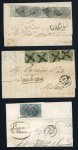 Stamp of Italian States » Papal States 1852-1859 Selection of five folded covers with an array of frankings