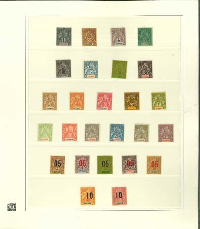 Stamp of Colonies françaises » Guyane française 1892-1912, Y&T n°30/42, n°43/48 et n°66/72, ensemble *