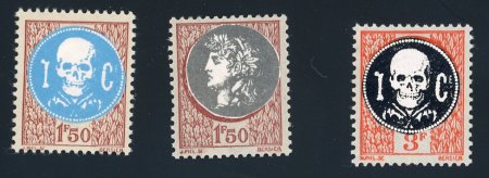 Stamp of France » Libération La Mure (Isère): Liberté, Tête de Mort, ref Mayer n°1-2-4,