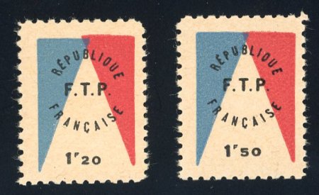 Stamp of France » Libération Evian (Haute-Savoie): Timbres FTP Mayer n°1-2 **, Cote