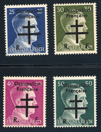 Stamp of France » Libération Occupation Française: Hitler Mayer n°5/8**, cote 620€,TB.Signé