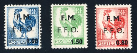 Stamp of France » Libération Cognac (Charente Maritime): Type Coq,  Mayer n°1/3