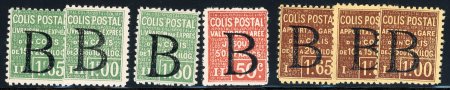 Stamp of France » Colis Postaux 1938, série colis postaux, Y&T n° 101/107 *, cote 840€,