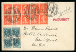 Stamp of France » Émissions à partir de 1900 1934 "DEUTSCH-AMERIKANISCHE-SEEPOST / BREMEN NEW YORK" lettre paquebot