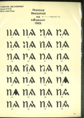 Stamp of Ireland » 1922-35 Overprint Collections The Arthur Stokes collection of minor overprint varieties and flaws on the Thom Issue