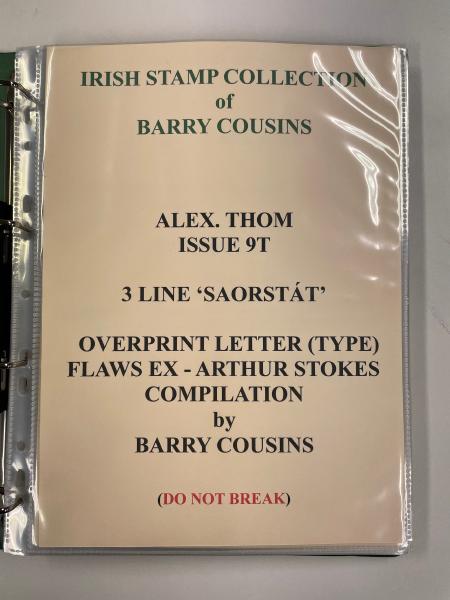 Stamp of Ireland » 1922-35 Overprint Collections The Arthur Stokes collection of minor overprint varieties and flaws on the Thom 3-line Issue