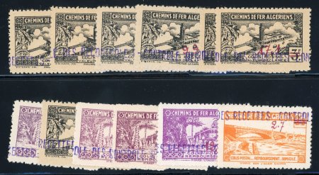 Stamp of Colonies françaises » Algérie 1943, colis postaux Y&T n° 98/109 **, signés, cote
