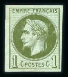 Stamp of France » Empire Lauré 1863-1870 1870, Empire lauré 1 centime vert bronze Y&T n°25d