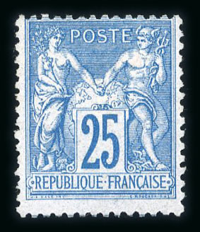 Stamp of France » Type Sage 1876-1900 1877, Type Sage 25 centimes bleu Y&T n°79 type II *,