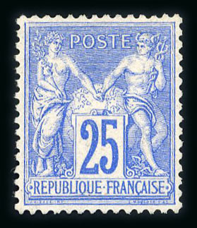Stamp of France » Type Sage 1876-1900 1876, Type Sage 25 centimes outremer Y&T n°78 type