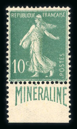 Stamp of France » Émissions à partir de 1900 1924, type Semeuse Y&T n°188A **, avec bande Minéraline,