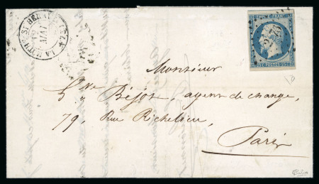 Stamp of France » Lettres Classiques 1854 France 25c Empire 1853-62 obl. PC 2176 pour Paris