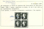 Stamp of Great Britain » 1840 1d Black and 1d Red plates 1a to 11 1840 1d black pl.4 GE/HF in block of four with clear to very large margins, red MC cancels