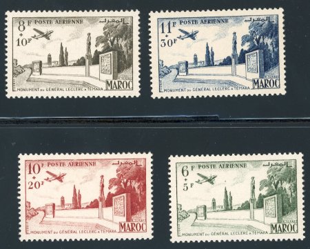 Stamp of Colonies françaises » Maroc 1952, Maroc PA Y&T n° 89/92  **, signés Calves, cote
