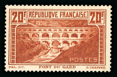 Stamp of France » Émissions à partir de 1900 1930, Pont du Gard Y&T n° 262b* chaudron clair, Infime