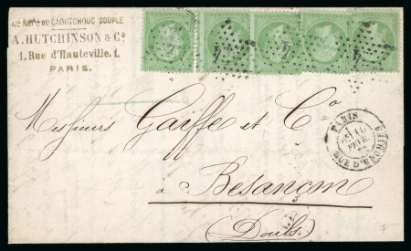 Stamp of France » Lettres Classiques 1872 France 5c Empire dentelé lettre Paris pour Besancon