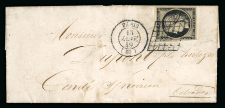 Stamp of France » Type Cérès de 1849-1850 1849,  Y&T n° 3 sur lettre du 18.1.1849. Oblitération