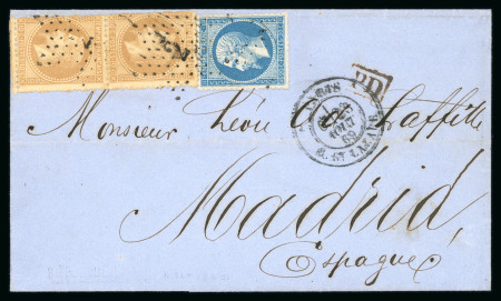 Stamp of France » Lettres Classiques 1869, Lettre de Paris pour Madrid (Espagne) affranchie
