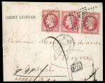 Stamp of France » Empire Lauré 1863-1870 1868-72 3 lettre pour Vienne (Autriche), 2 avec triple port