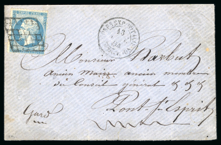 Stamp of France » Empire 1853-1862 1864 France 20c lettre CORPS EXP. D'ITALIE (2e) DIVISION Rome pour Pont- s'-Esprit