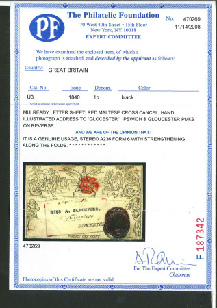 1840 (Nov 9) 1d Mulready lettersheet sent from Ipswich (Norfolk) beautifully handpainted showing two bronze coins