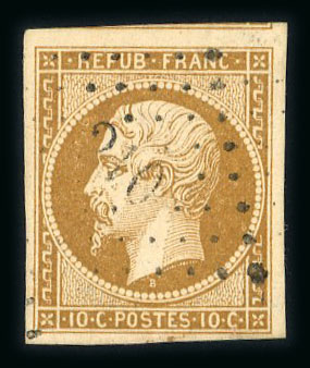 Stamp of France » Type Cérès de 1849-1850 1852,  Y&T n° 9 oblitéré. TB avec superbe marge supérieure.